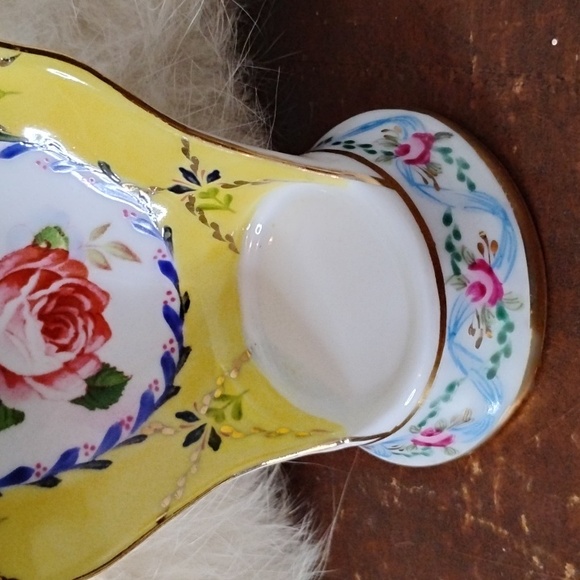 . Vintage Limoges Floral Tea Light Pedestal Porcelain Candle Holder - Picture 3 of 7